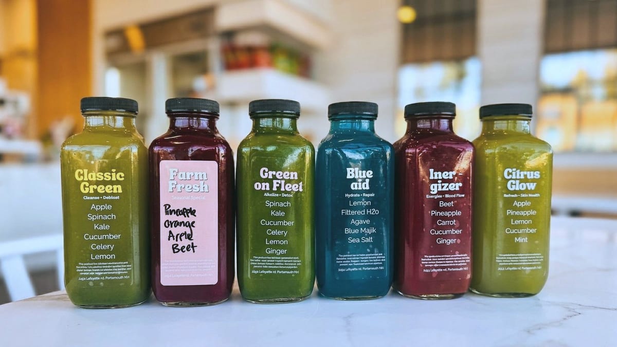 Cold-pressed juices, made daily